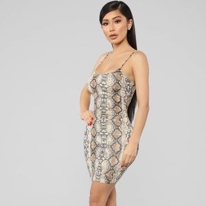 Snake Print Mini Dress